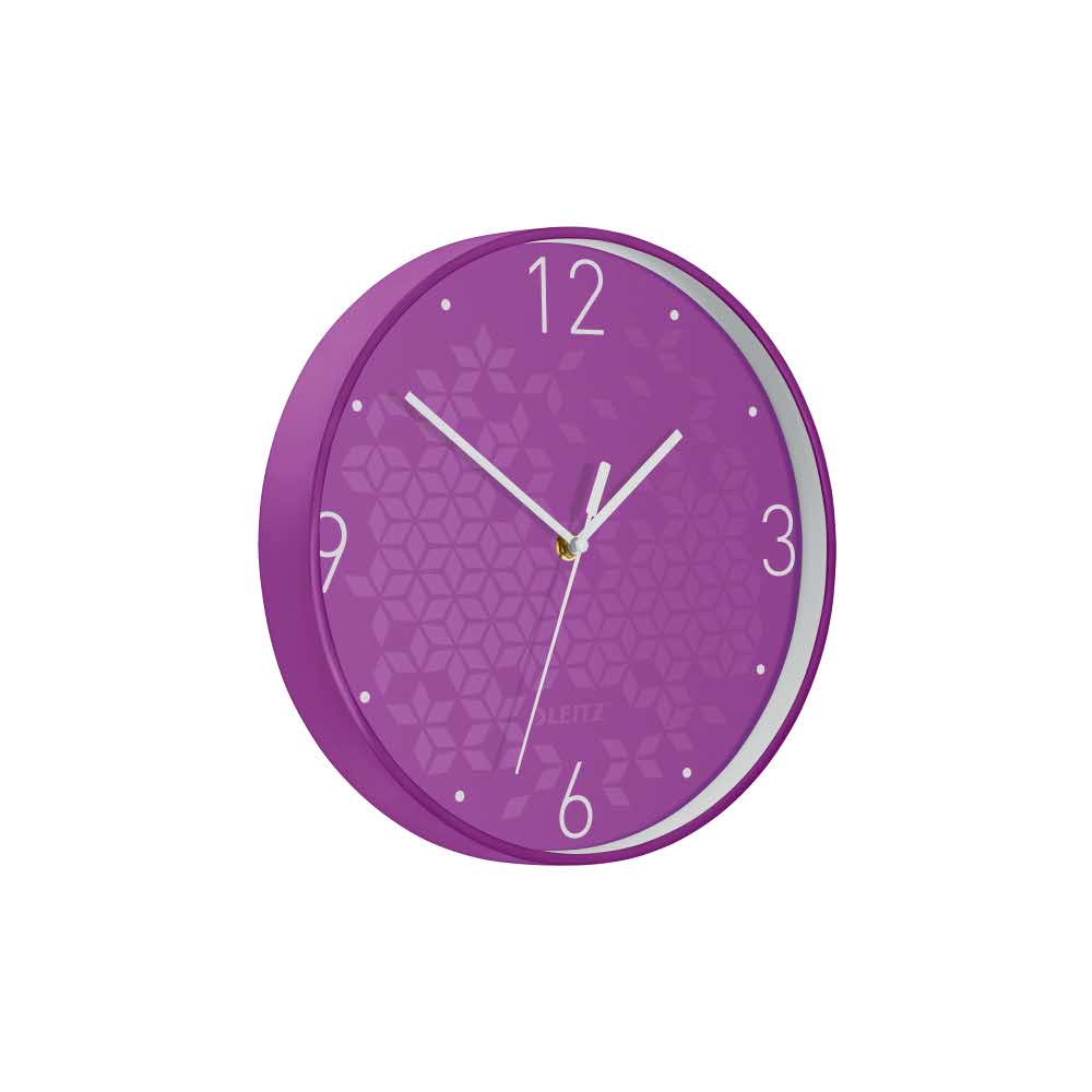 zegary 5 alibiuro.pl Cichy zegar ścienny Leitz WOW fioletowy 26