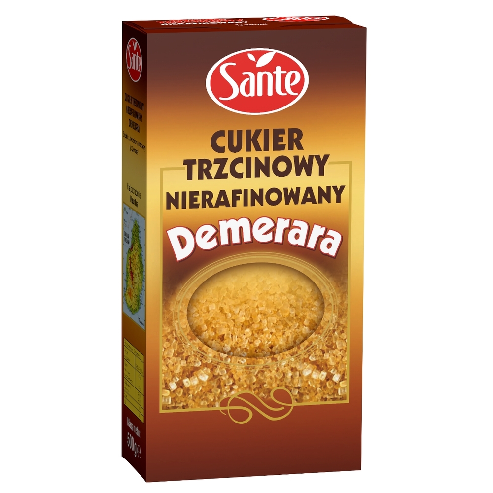 Cukier trzcinowy nierafinowany Demerara 500 g Sante