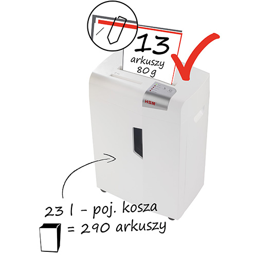 Niszczarka Hsm Shredstar X13 ścinek 4x37 Mm Biała 1057121 - obrazek 3
