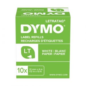 S0721510 Taśma Dymo LetraTag papierowa 12 mm x 4 m biała2