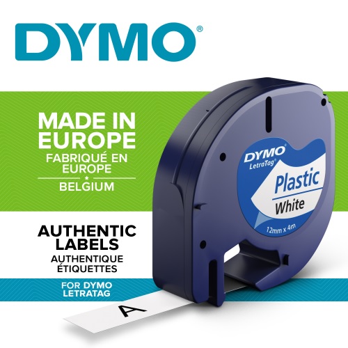 Dymo taśma LT 12mm x 4m plastikowa biała