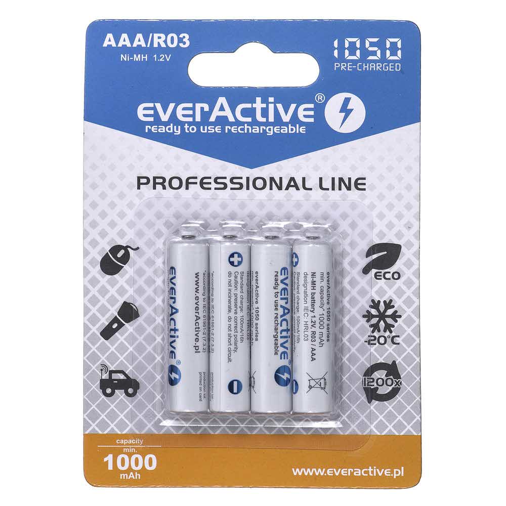 ładowarki 7 alibiuro.pl Zestaw akumulatorkw everActive Professional line EVHRL03 1050 1050mAh Ni MH LSD 87