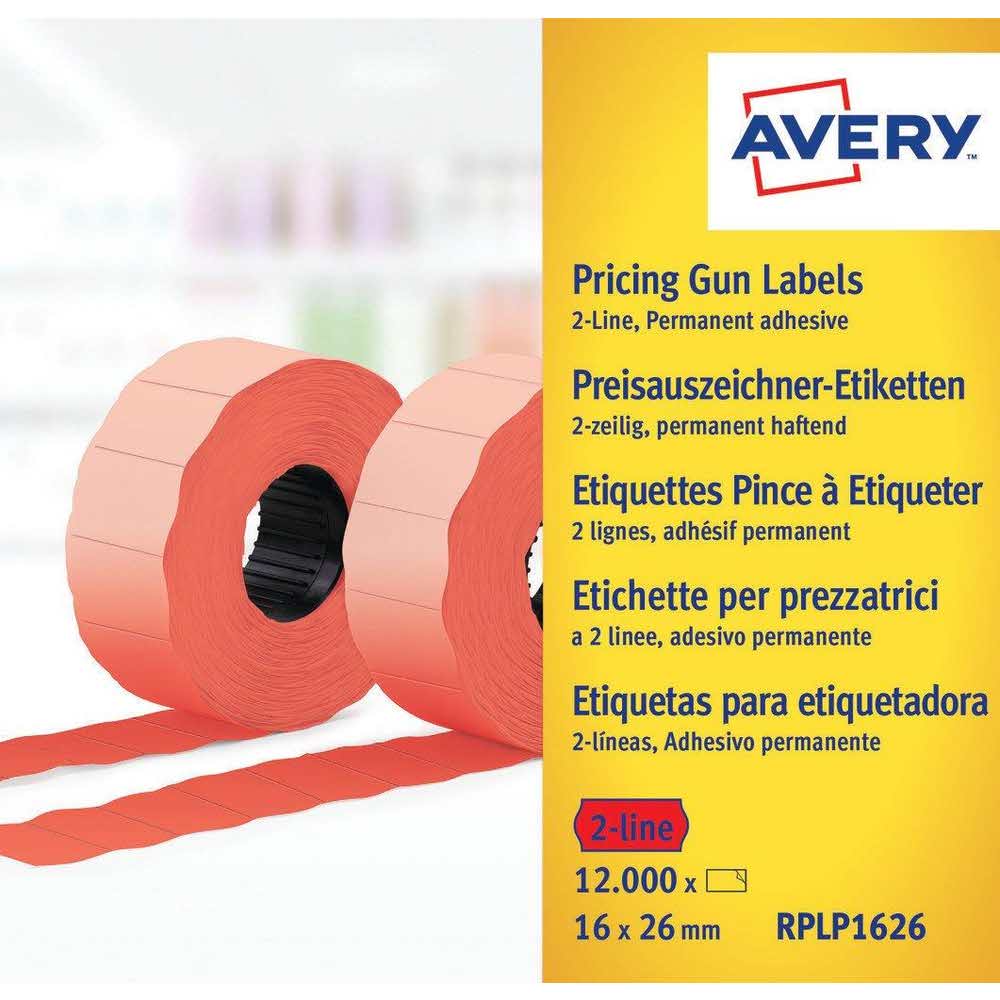 akcesoria biurowe 7 alibiuro.pl AVERY ZWECKFORM ETYKIETY CENOWE CZERWONE RPLP1626 29