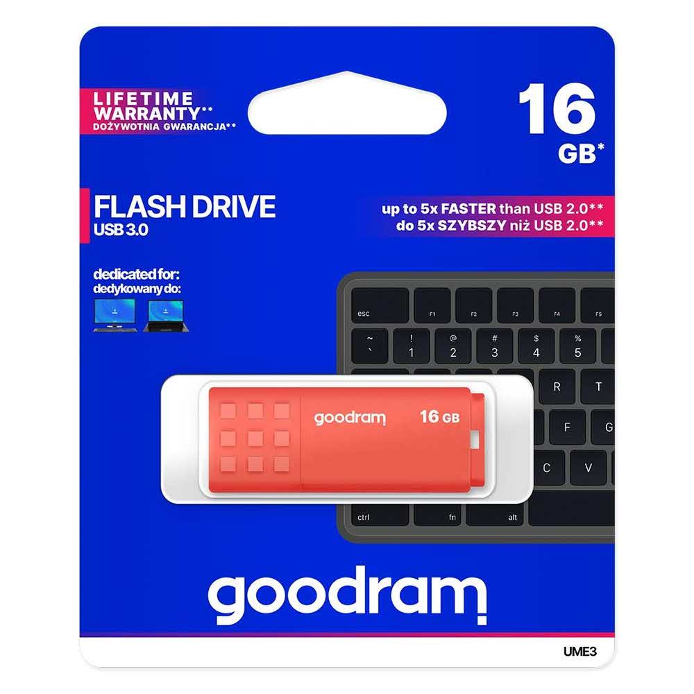 akcesoria biurowe 7 alibiuro.pl Pendrive GoodRam UME3 UME3 0160O0R11 16GB USB 3.0 kolor pomaraczowy 62