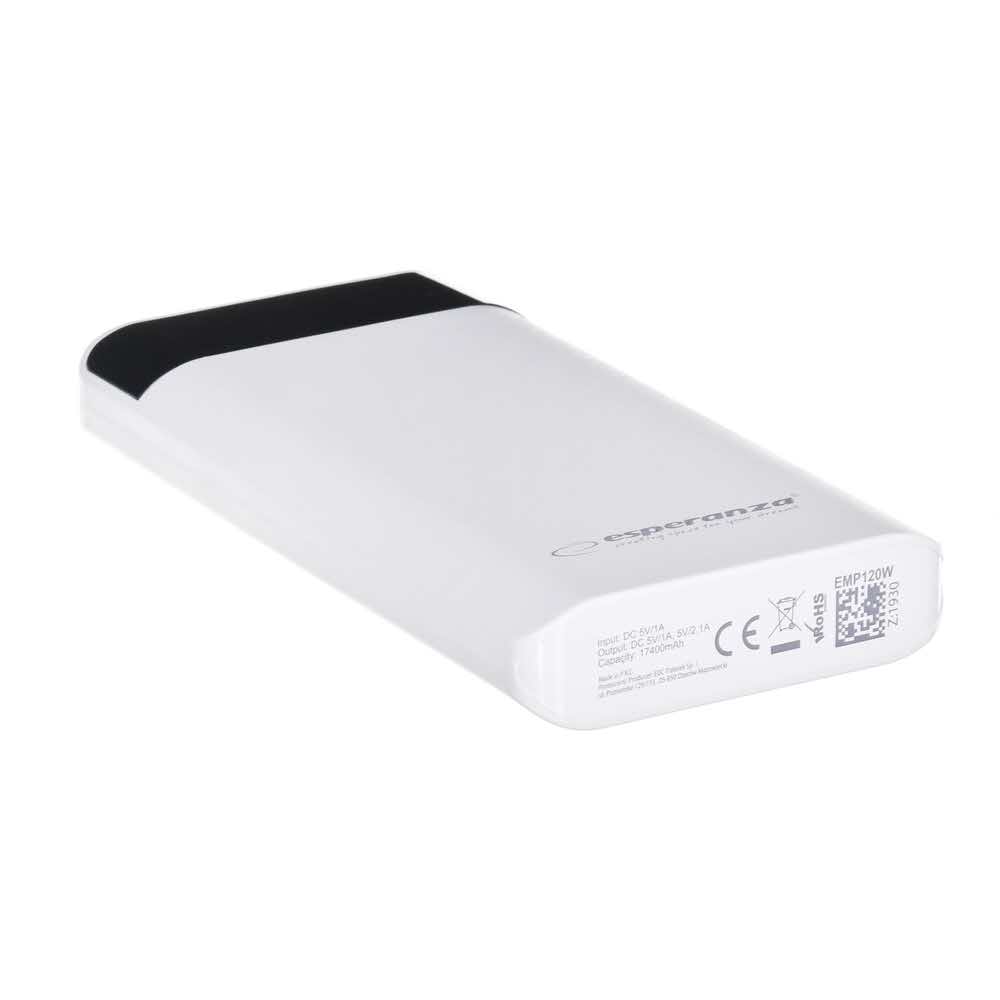 akcesoria komputerowe 7 alibiuro.pl PowerBank Esperanza PHOTON EMP120W 17000mAh microUSB USB 2.0 kolor biay 26