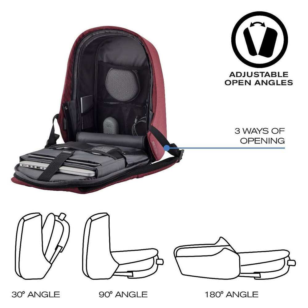 akcesoria komputerowe 7 alibiuro.pl XD DESIGN PLECAK ANTYKRADZIEOWY BOBBY HERO SMALL CZERWONY P N P705.704 37