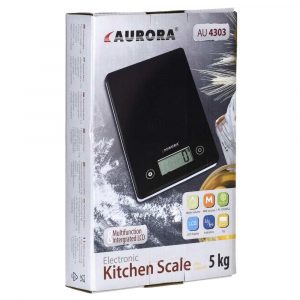 artykuły AGD drobne 7 alibiuro.pl Waga kuchenna Aurora AU4303 Max 5kg czarna szko 61