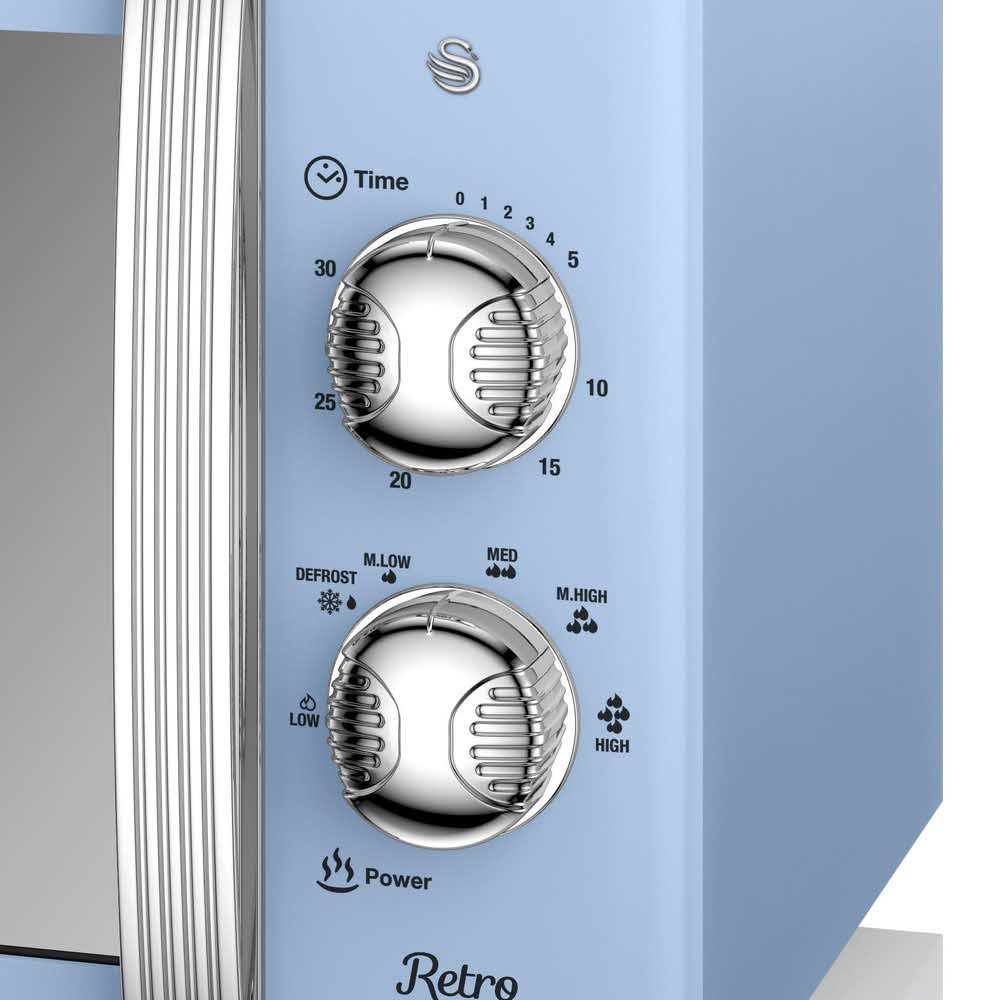 artykuły AGD duże 7 alibiuro.pl Kuchenka mikrofalowa Swan RETRO SM22130BLN 800W 20l kolor niebieski 18