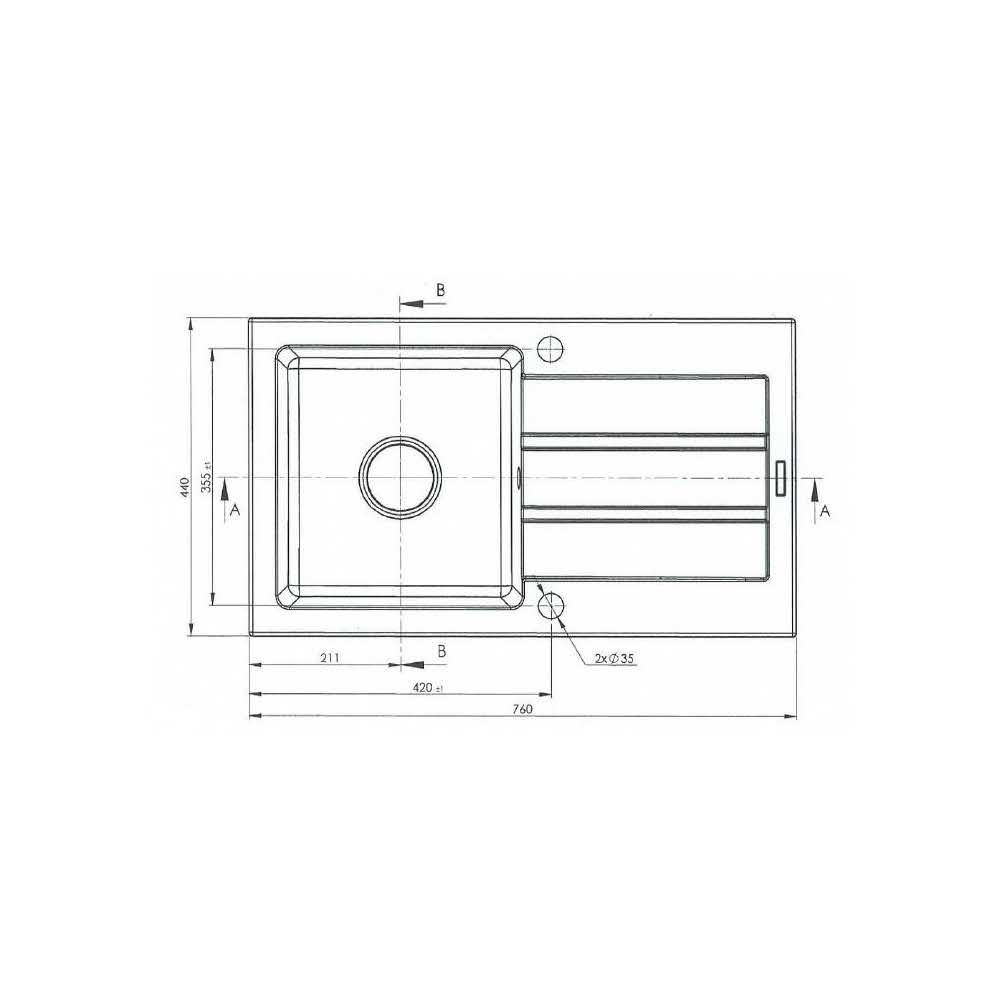 artykuły AGD duże 7 alibiuro.pl Zlewozmywak granitowy jednokomorowy z ociekaczem Maidsinks 76x44 1B 1D szary beton Pyragranit kolor szary 1