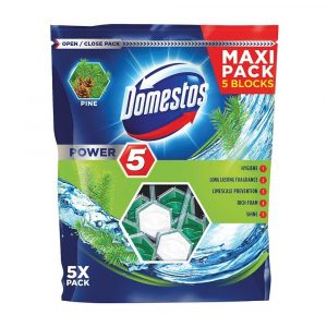 artykuły biurowe 7 alibiuro.pl DOMESTOS Power 5 Kostka zapachowa do WC Pine 5x55 g 94