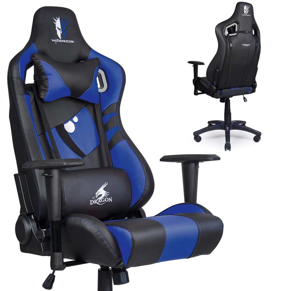 artykuły biurowe 7 alibiuro.pl Fotel gamingowy WARRIOR CHAIRS Dragon 5903293761045 kolor niebieski 7