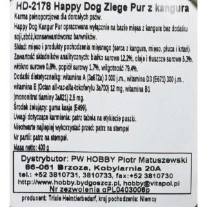 artykuły biurowe 7 alibiuro.pl Happy Dog PUSZKA DLA PSA KANGUR Kanguru Pur 400g 54