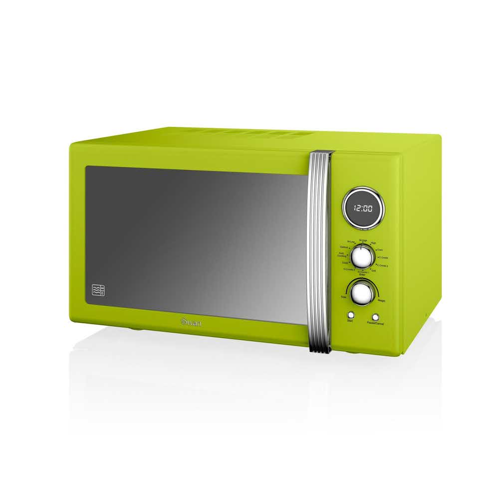 artykuły biurowe 7 alibiuro.pl Kuchenka mikrofalowa Swan RETRO SM22080LN 900W 25l kolor limonkowy 59