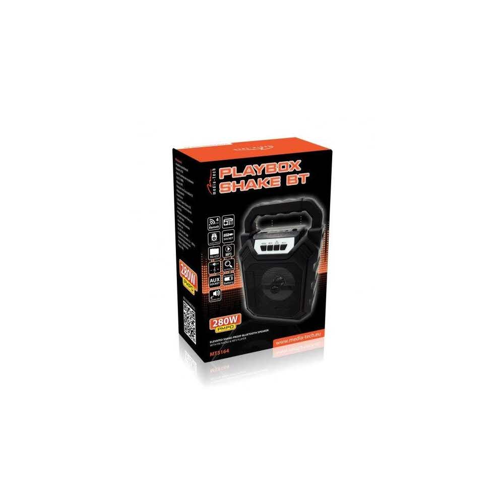 artykuły biurowe 7 alibiuro.pl MEDIA TECH PLAYBOX SHAKE BT GONIK BLUETOOTH Z RADIEM FM I ODTWARZACZEM MP3 O PODWYSZONEJ ODPORNOCI NA WSTRZSY MT3164 45