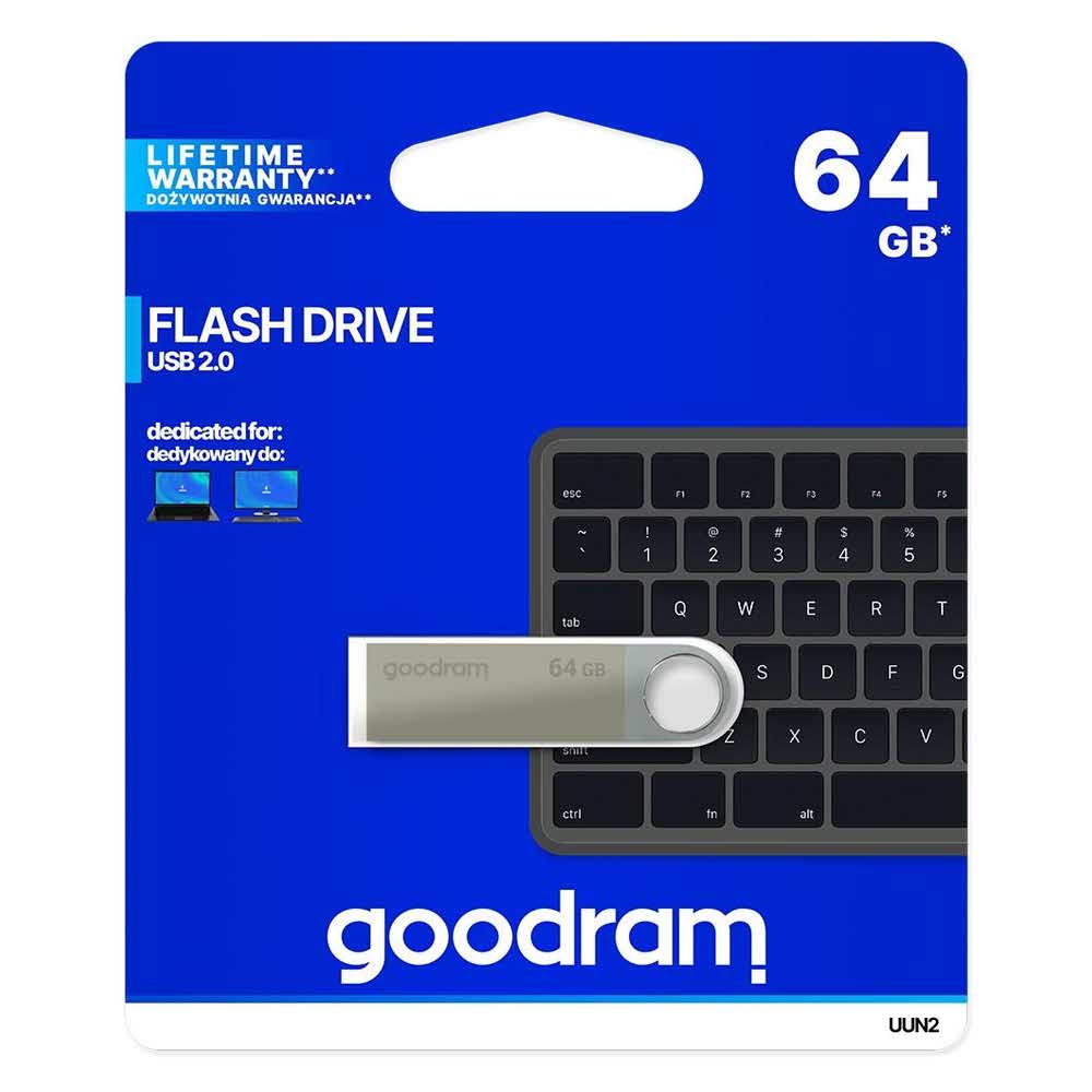 artykuły biurowe 7 alibiuro.pl Pendrive GoodRam UUN2 UUN2 0640S0R11 64GB USB 2.0 kolor srebrny 83