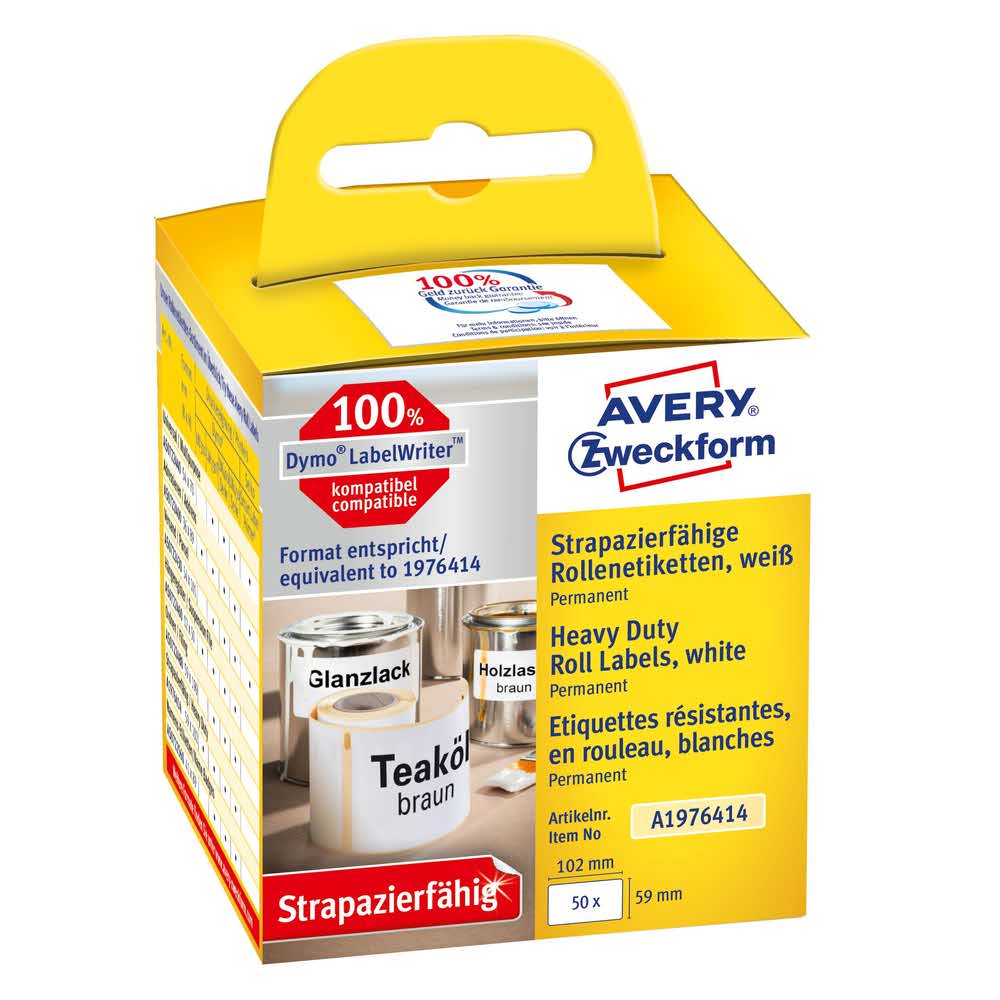 artykuły biurowe 7 alibiuro.pl Zestaw etykiet w rolce Do termodruku AVERY Zweckform A1976414 102mm x 59mm Folia kolor biay 6