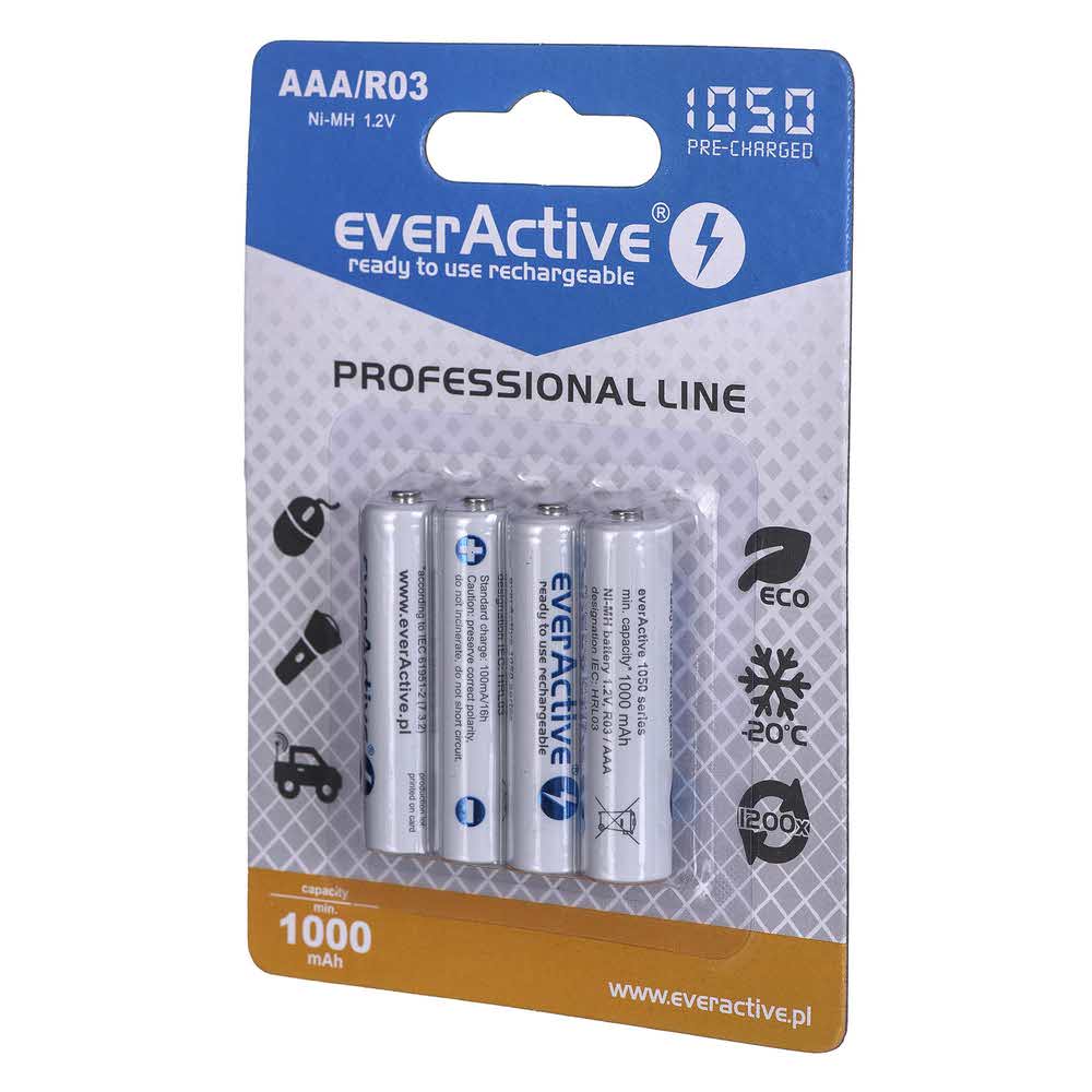 artykuły dla biura 7 alibiuro.pl Zestaw akumulatorkw everActive Professional line EVHRL03 1050 1050mAh Ni MH LSD 81