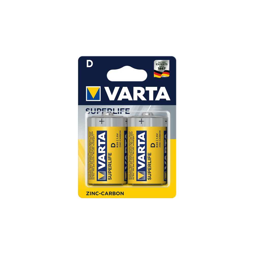 artykuły dla biura 7 alibiuro.pl Zestaw baterii cynkowo wglowe VARTA Superlife R20 D Zn C x 2 60