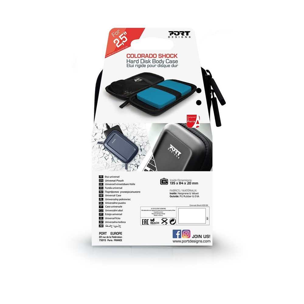 etui do dysków zewnętrznych 7 alibiuro.pl Etui na dysk PORT DESIGNS Colorado 400144 2 5 Inch Anti shock kolor czarny 40