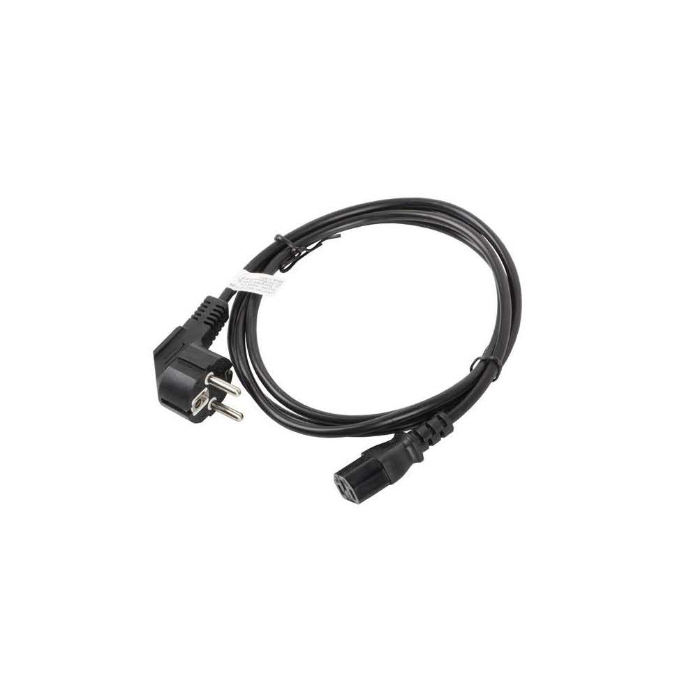 materiały biurowe 7 alibiuro.pl Kabel Lanberg CA C13C 10CC 0018 BK C13 IEC C13 IEC 320 C13 F Shuko M 1 8m kolor czarny 48