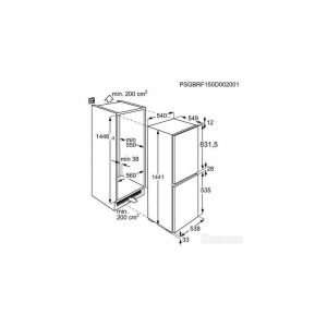 materiały biurowe 7 alibiuro.pl Lodwka do zabudowy Electrolux ENN2300AOW 540mm x 1441mm x 549 mm 160 l Klasa A kolor biay 86