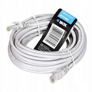 materiały biurowe 7 alibiuro.pl Patchcord IBOX IKS10W RJ45 RJ45 10m kat. 5e kolor biay 90
