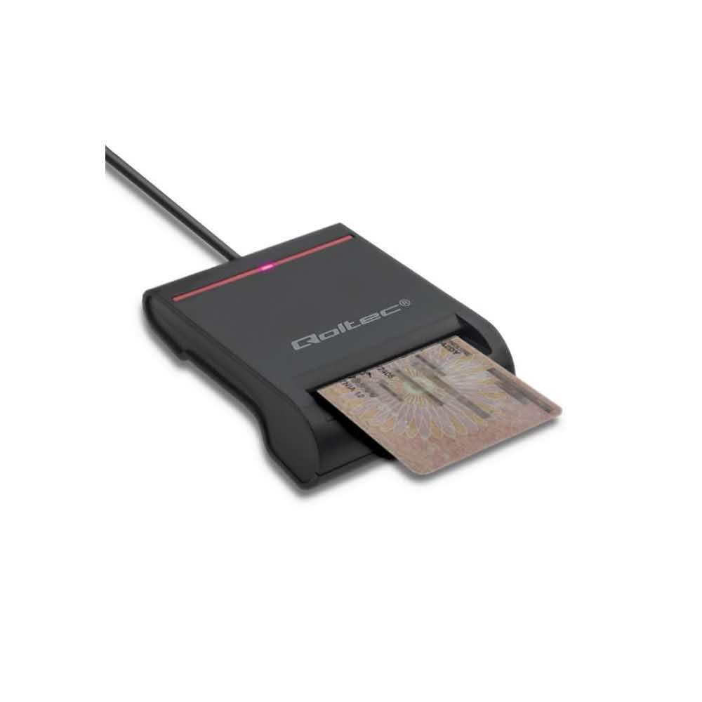 materiały biurowe 7 alibiuro.pl QOLTEC INTELIGENTNY CZYTNIK KART CHIPOWYCH ID USB 2.0 PLUG PLAY 79