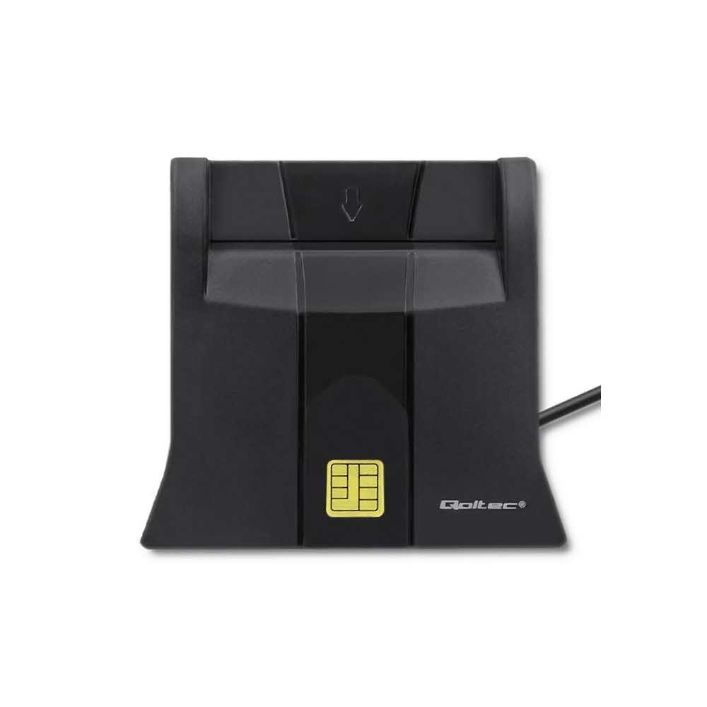 materiały biurowe 7 alibiuro.pl QOLTEC INTELIGENTNY CZYTNIK KART CHIPOWYCH ID USB PLUG PLAY PIONOWY 80
