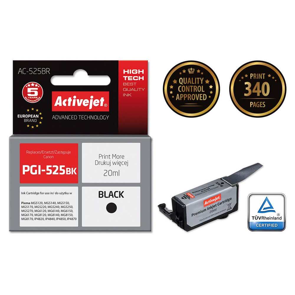 materiały biurowe 7 alibiuro.pl Tusz Activejet AC 525BR zamiennik Canon PGI 525PGBK Premium 20 ml czarny 45