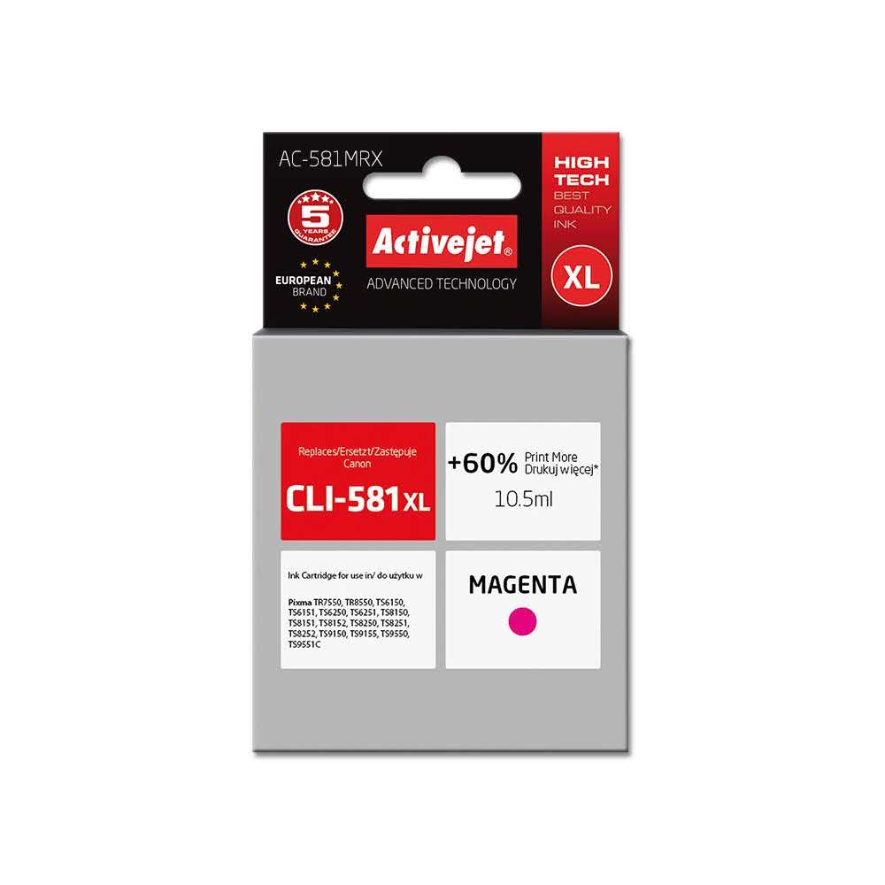 materiały biurowe 7 alibiuro.pl Tusz Activejet AC 581MRX zamiennik Canon CLI 581XL Premium 10.5 ml czerwony 58