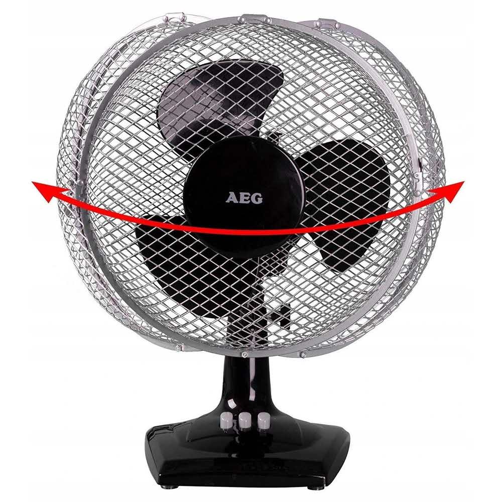 materiały biurowe 7 alibiuro.pl Wentylator biurkowy AEG VL 5528 kolor czarny WYPRZEDA 47