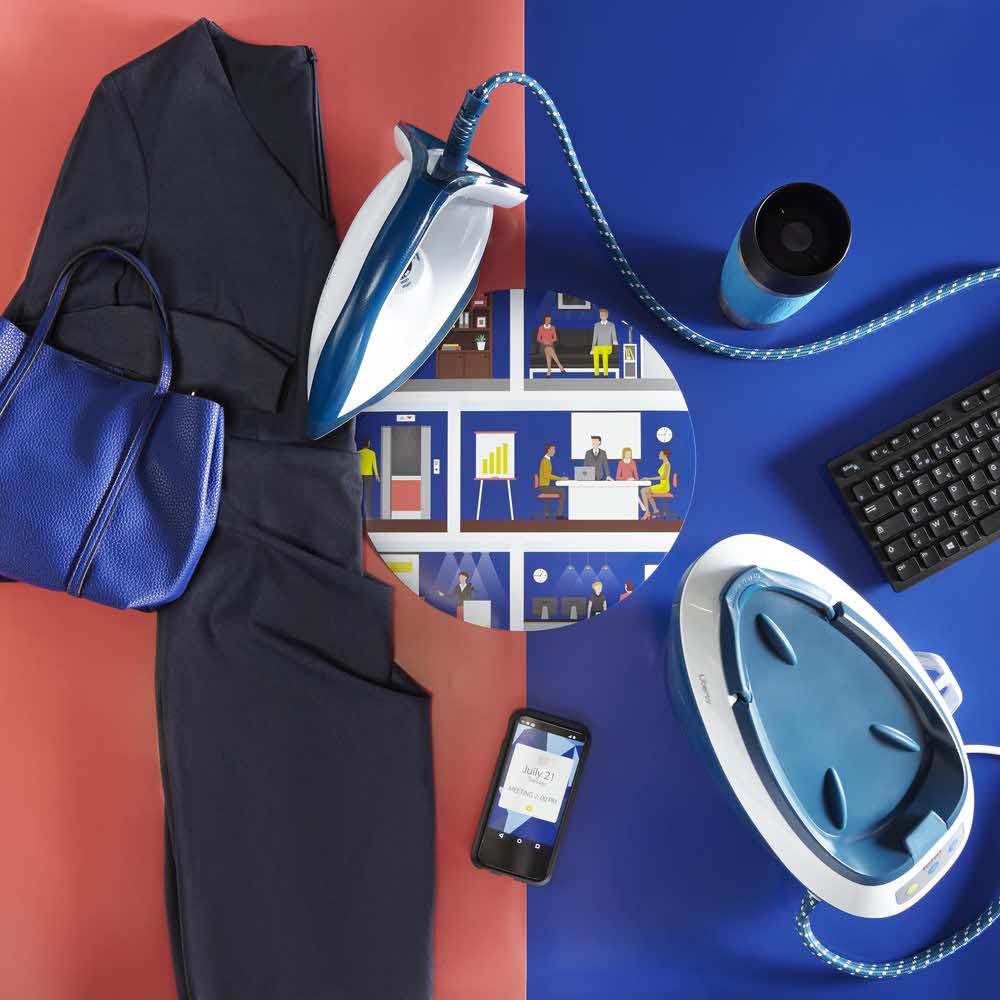 materiały biurowe 7 alibiuro.pl elazko z generatorem pary Tefal SV7030 2200W kolor niebieski 63