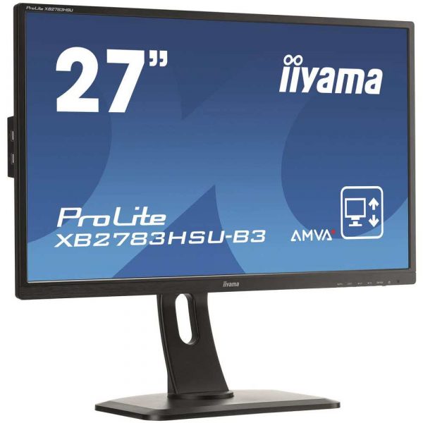 monitory LCD 7 alibiuro.pl Monitor IIYAMA ProLite XB2783HSU B3 27 Inch AMVA FullHD 1920x1080 DisplayPort HDMI VGA kolor czarny 36
