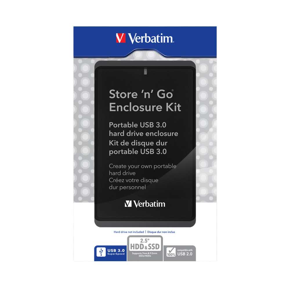 obudowy na dyski 7 alibiuro.pl Obudowa na dysk Verbatim 53100 2.5 Inch USB 3.0 Plastik kolor czarny 63