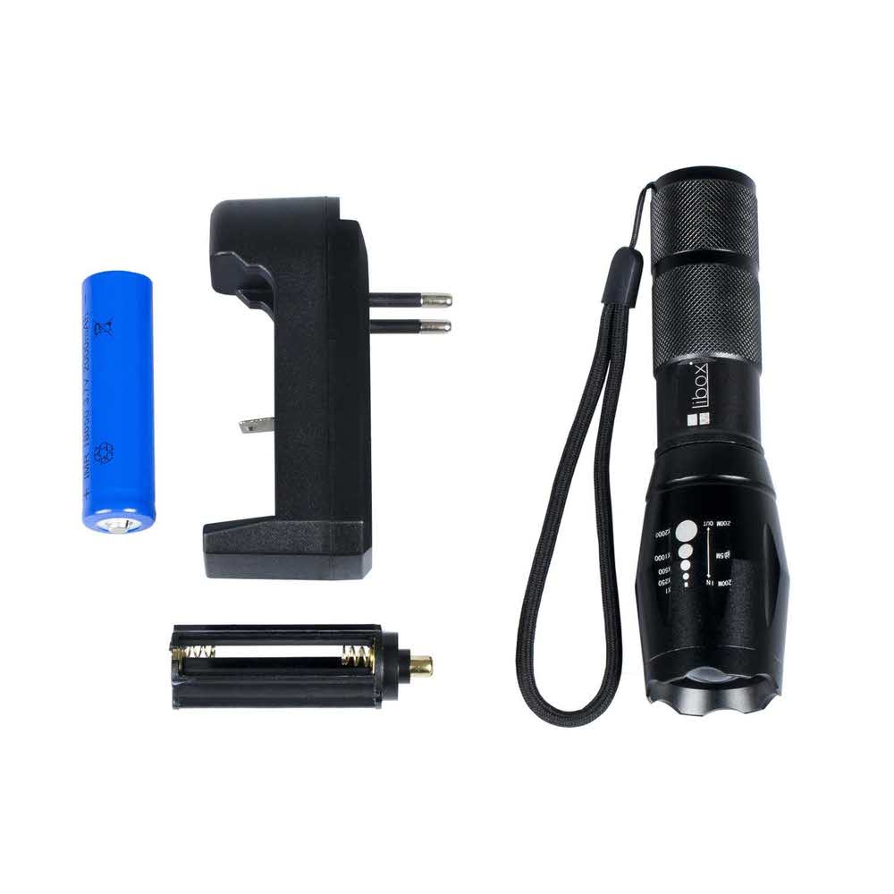 oświetlenie 7 alibiuro.pl Latarka akumulatorowa Libox LB0110 Zasig 700m Biay zimny 49