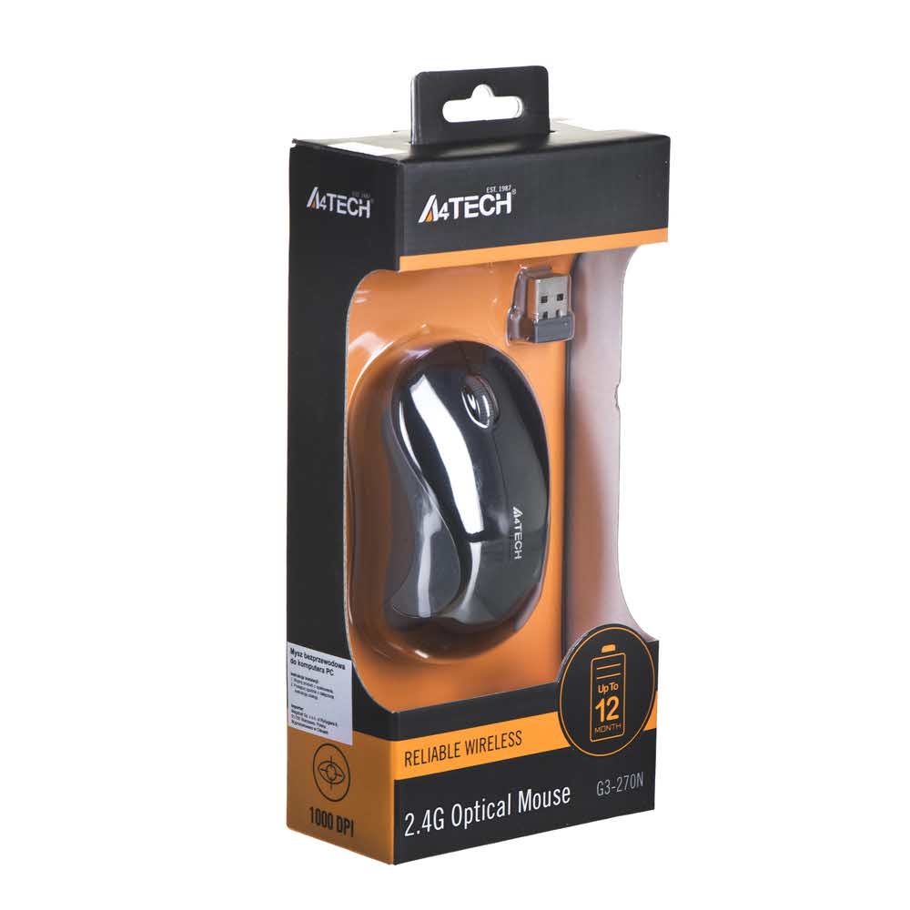 peryferia komputerowe 7 alibiuro.pl Mysz A4 TECH V TRACK G3 270N 1 A4TMYS43755 optyczna 1000 DPI kolor czarny 9