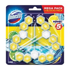 preparaty do czyszczenia toalet 7 alibiuro.pl DOMESTOS Power 5 Kostka zapachowa do WC Lime 3x55g 37
