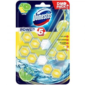 środki czystości 7 alibiuro.pl DOMESTOS Power 5 Kostka zapachowa do WC Lime 2x55g 90