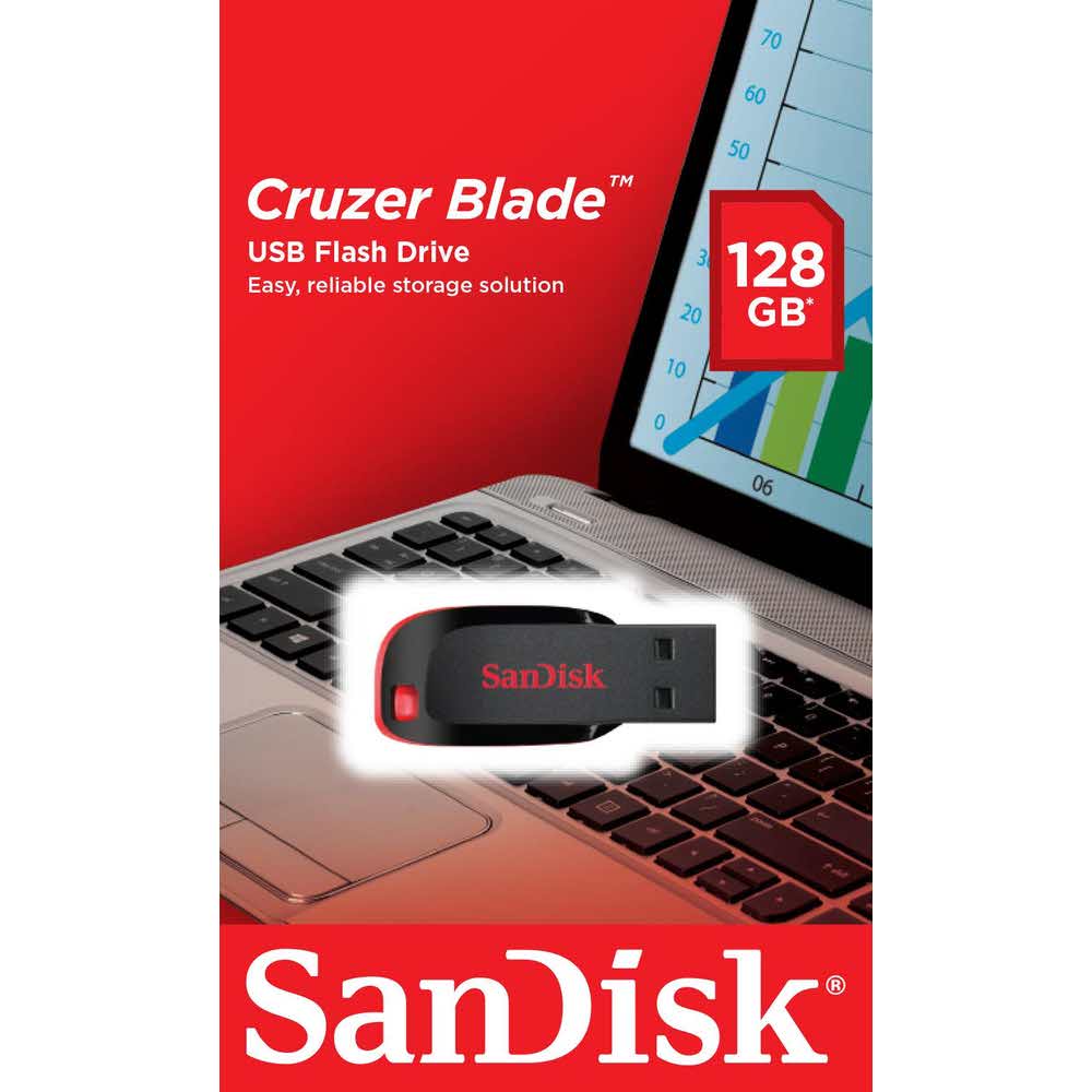 sprzęt biurowy 7 alibiuro.pl Pendrive SanDisk Cruzer Blade SDCZ50 128G B35 128GB USB 2.0 kolor czarny 41
