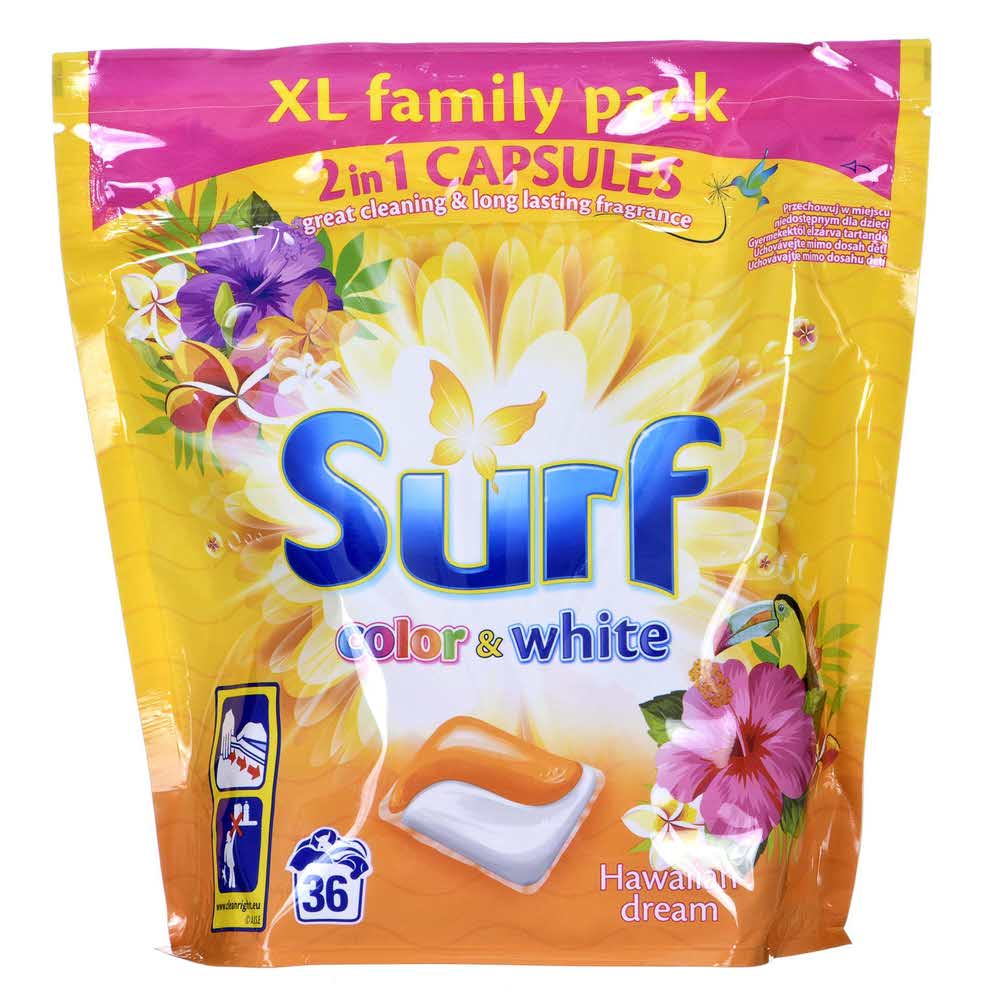 sprzęt biurowy 7 alibiuro.pl SURF Kapsuki do prania Hawajski Kolor Biay 36szt 10