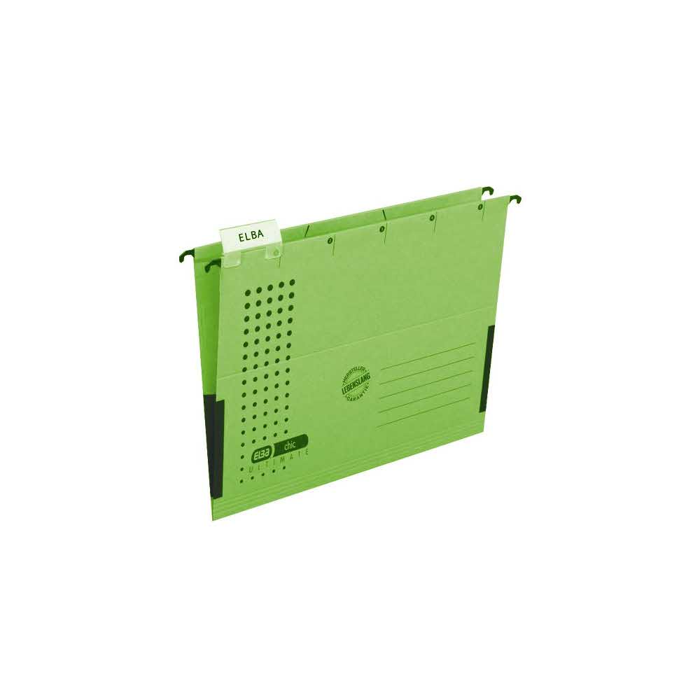 teczka biurowa 1 alibiuro.pl Teczka wiszca CHIC ULTIMATE z pciennymi boczkami Elba zielony GN 7