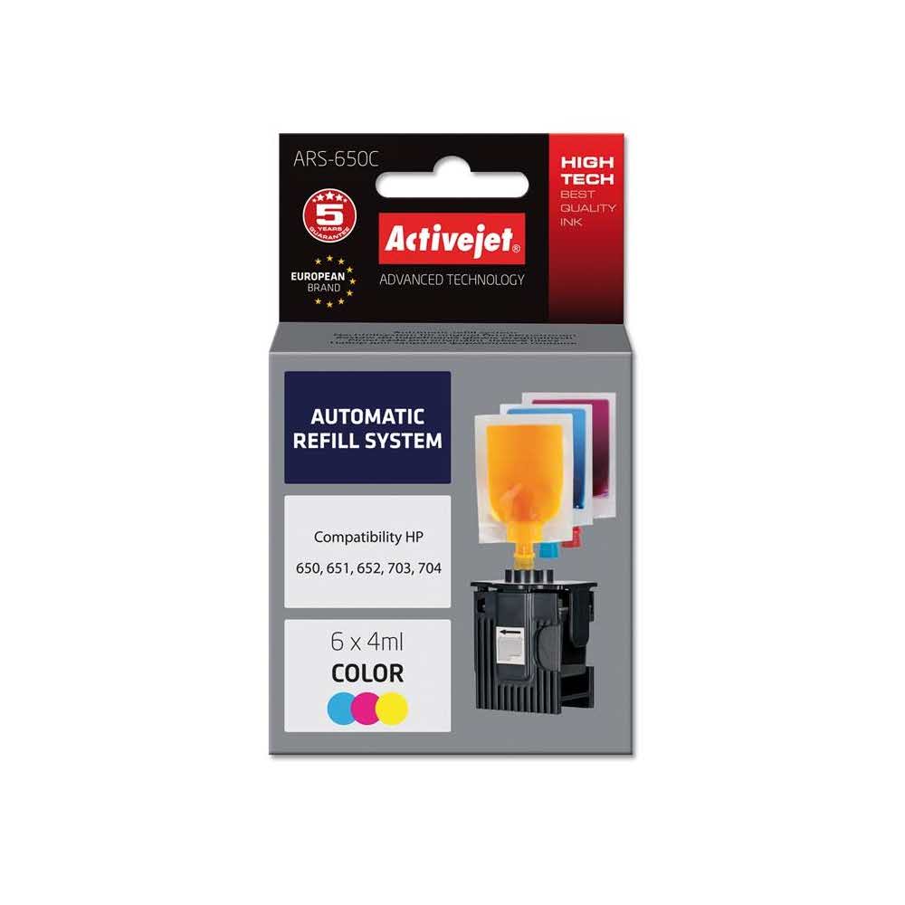 tusz do drukarki HP 7 alibiuro.pl Tusz Activejet ARS 650Col zamiennik 6 x 4 ml czerwony niebieski ty 59