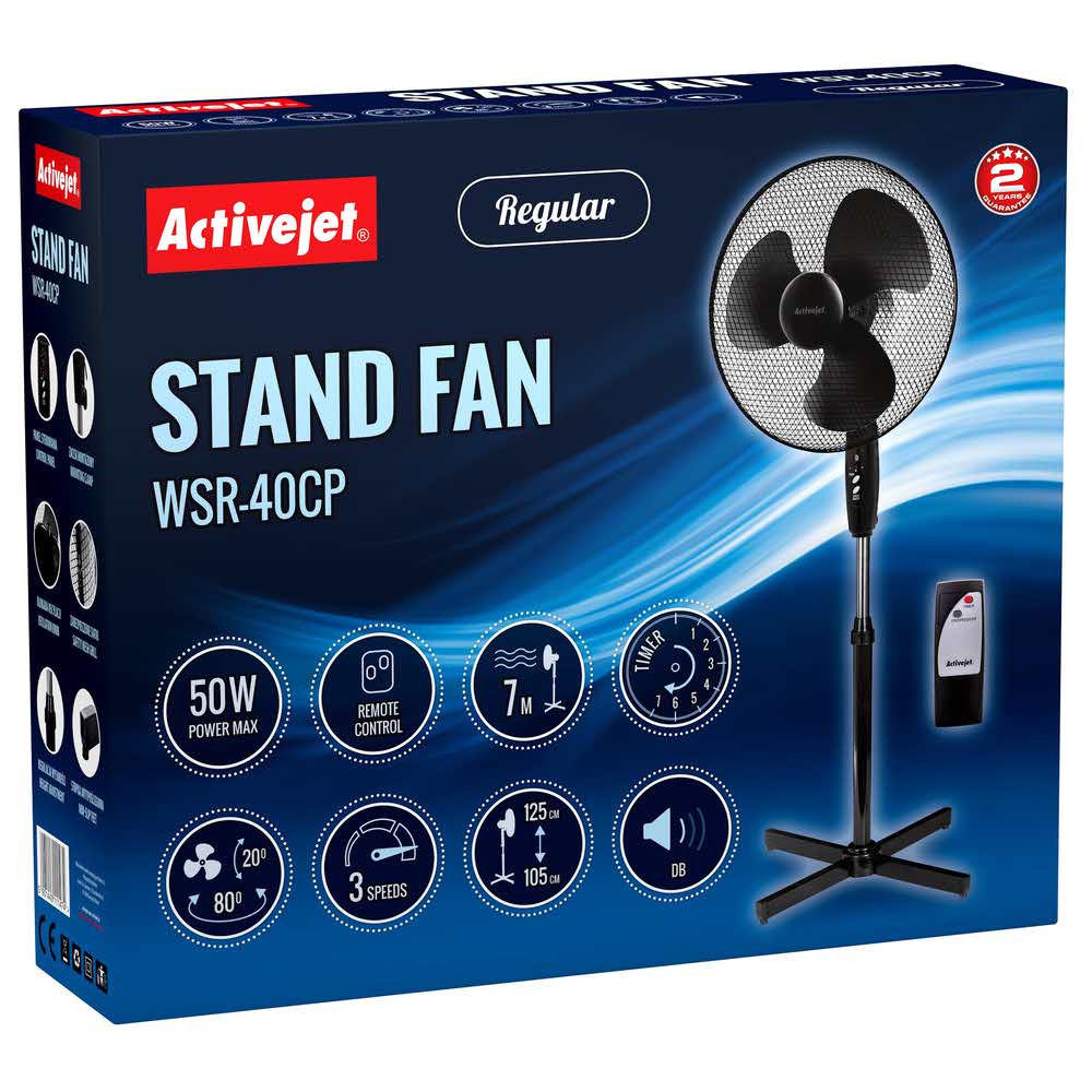 wentylatory i wiatraki 7 alibiuro.pl Wentylator stojcy Activejet Regular WSR 40CP kolor czarny 48