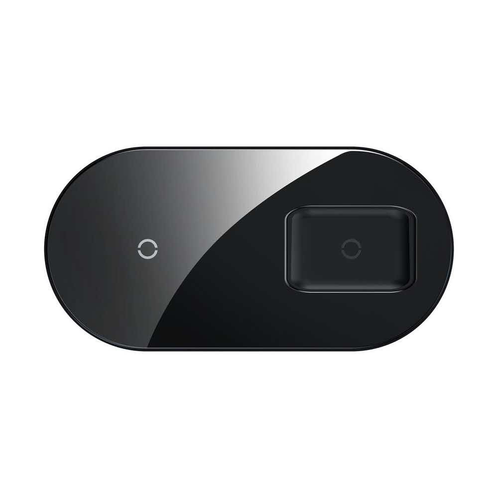zaopatrzenie dla biura 7 alibiuro.pl BASEUS ADOWARKA INDUKCYJNA QI WXJK C01 2W1 SIMPLE 15W I APPLE AIRPODS PRO CZARNA 94