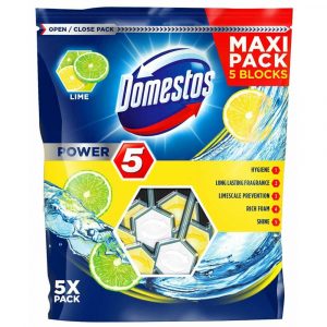 zaopatrzenie dla biura 7 alibiuro.pl DOMESTOS Power 5 Kostka zapachowa do WC Lime 5x55g 77