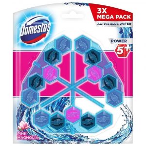 zaopatrzenie dla biura 7 alibiuro.pl Domestos Power 5 Niebieska Woda KostkaWC Pink 3x53g 30