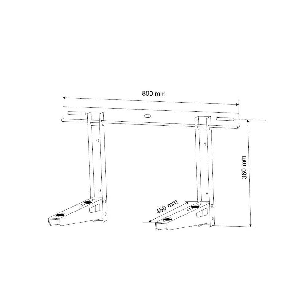 zaopatrzenie dla biura 7 alibiuro.pl MACLEAN UCHWYT WSPORNIK DO KLIMATYZATORA DO 100KG DUGOC RAMIENIA 450MM STAL GALWANIZOWANA MC 622 25