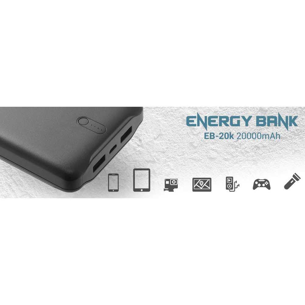 zasilanie do telefonów 7 alibiuro.pl PowerBank everActive EB 20k 20000mAh microUSB USB 2.0 x2 kolor czarny 79