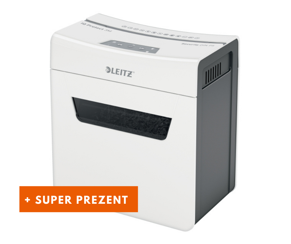 Leitz Niszczarka IQ Protect 3 P5, 3 kartki, 10 l kosz, 80930000