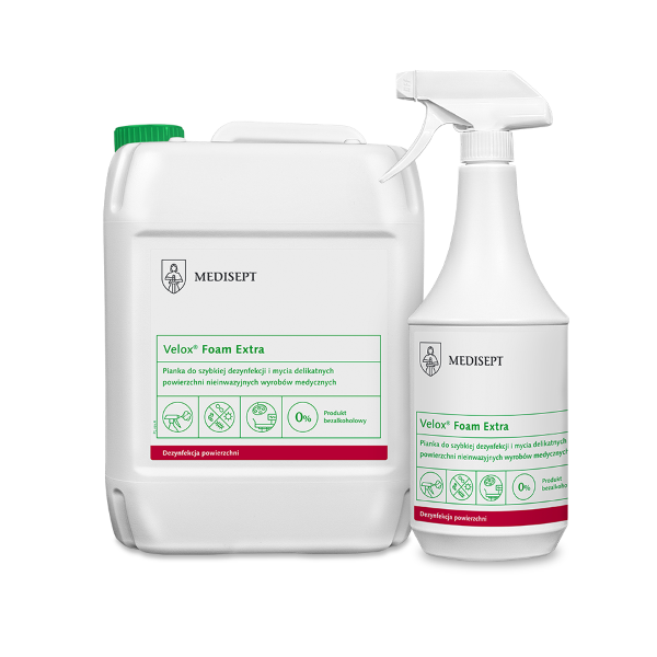 Pianka do szybkiej dezynfekcji powierzchni ze spryskiwaczem 1l Velox Foam Extra Medisept